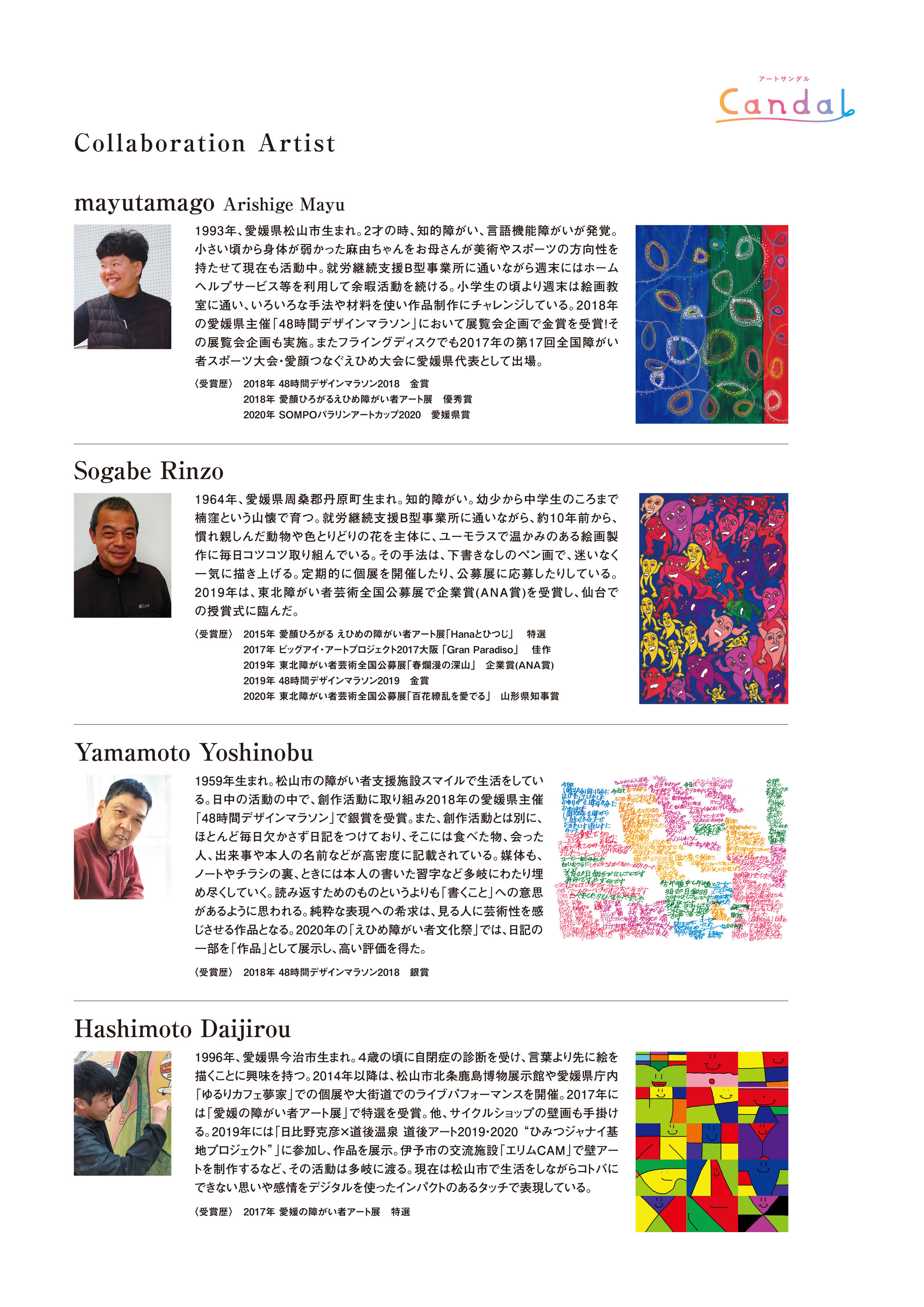 Candal vol.1　Sogabe Rinzo×長浜木履工場　アートサンダル　ひのき　日本製